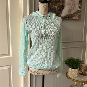 Hooded sweater cardigan.